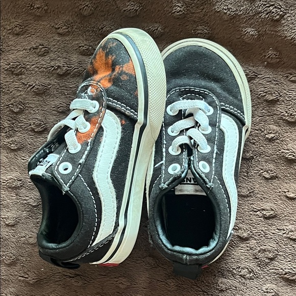 Vans Kids Black and Orange Sneakers - Picture 1 of 5